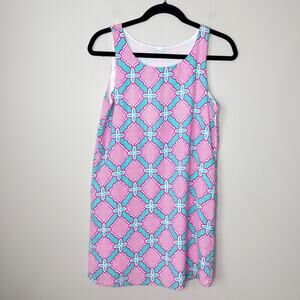 Newbury Custom Size Small Bright Tank Dress Lilly Pulitzer Like Pink Aqua Beach